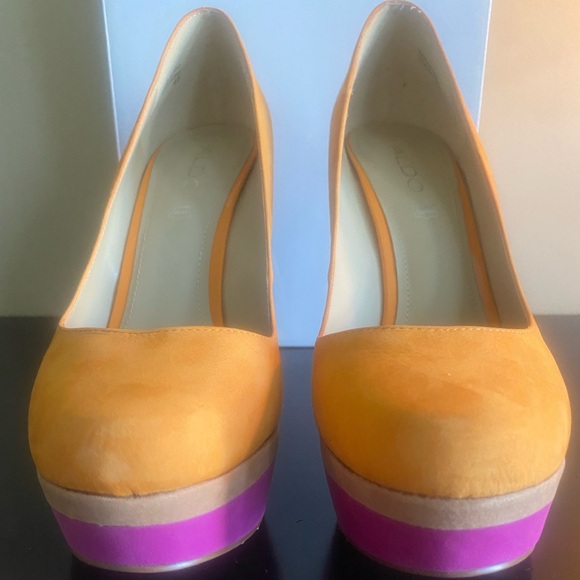 Aldo Antonini-65 size US 10 Tangerine/hot pink. 4.5” heel 1 1/4” platform - Picture 4 of 10